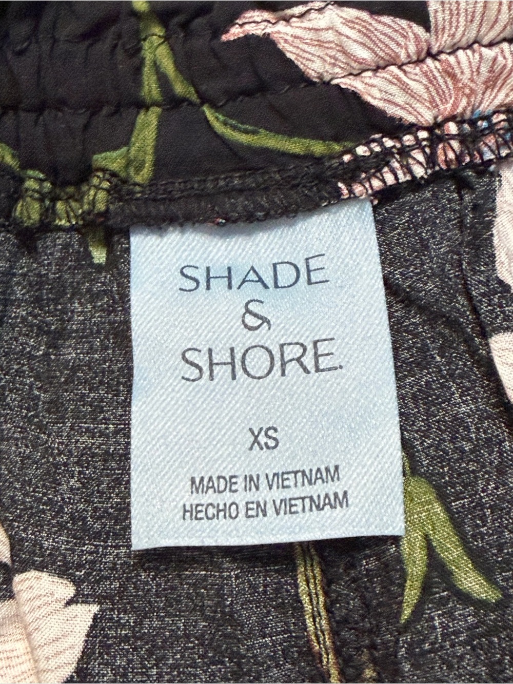 Shade & Shore Black Wide-Leg Floral Pants with Pink & Coral Flowers - Picture 2 of 5